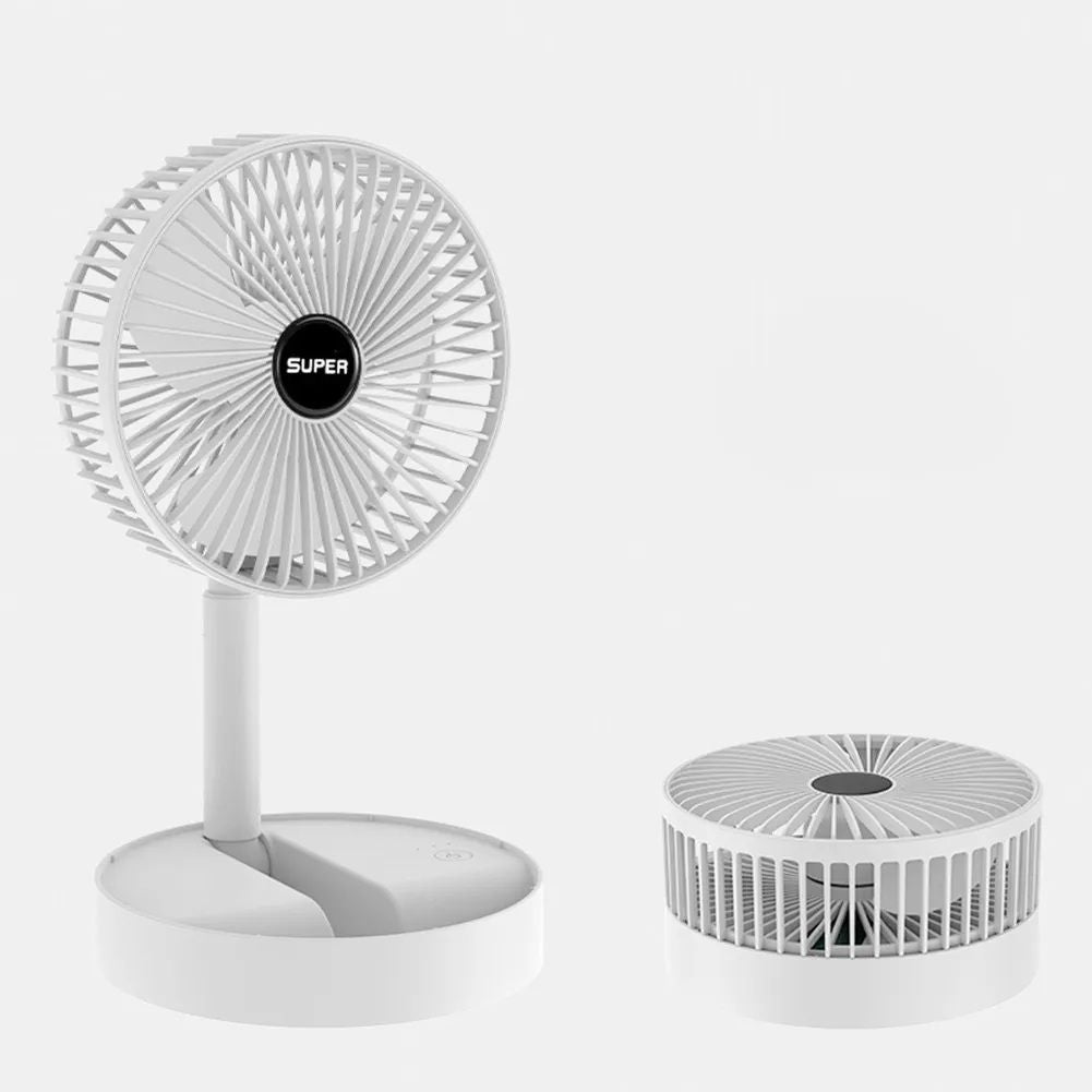 3 Speed Big size Rechargeable Mini Folding Telescopic Fan USB Rechargeable Floor Fan for Student Dormitory Home Outdoor Camping Office Small Desktop mini Fan
