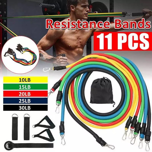11(PCS) Power Exercise Resistance Band Set 5 in 1 Fitness Band Equipment for Men and Women