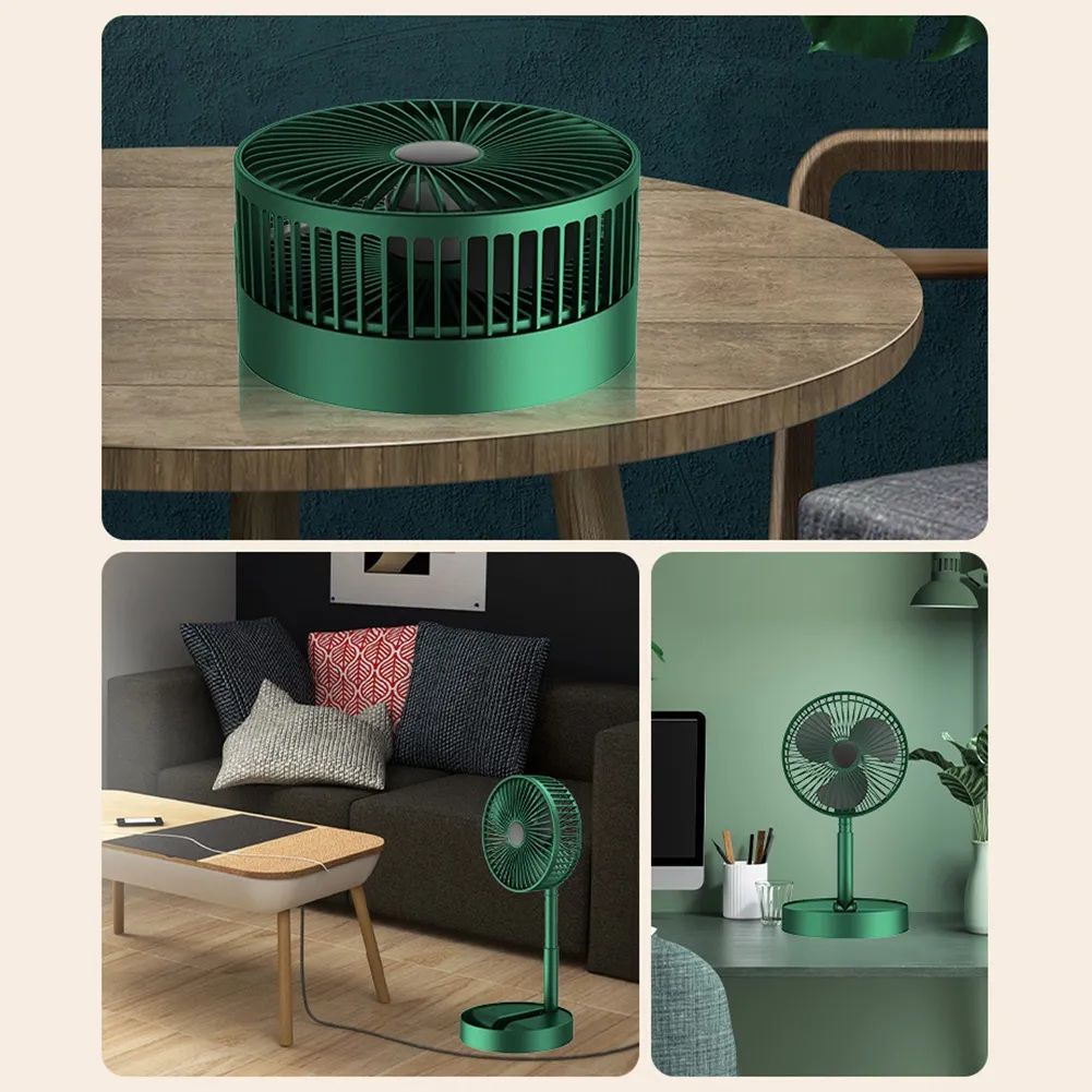 3 Speed Big size Rechargeable Mini Folding Telescopic Fan USB Rechargeable Floor Fan for Student Dormitory Home Outdoor Camping Office Small Desktop mini Fan