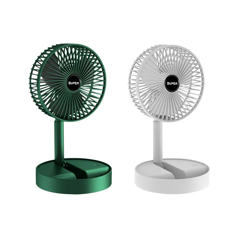 3 Speed Big size Rechargeable Mini Folding Telescopic Fan USB Rechargeable Floor Fan for Student Dormitory Home Outdoor Camping Office Small Desktop mini Fan